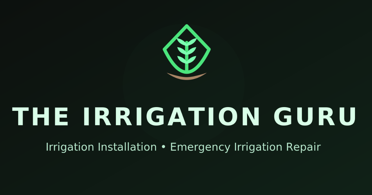 The Irrigation Guru adjusting an irrigation sprinkler on a green lawn