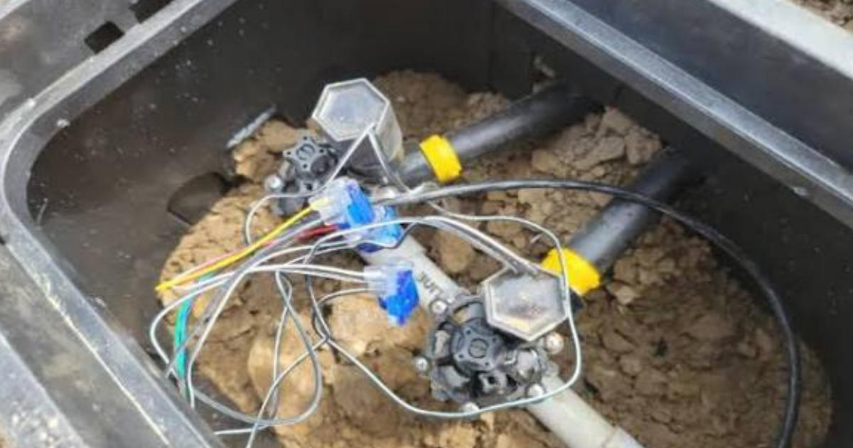 Lovejoy backyard with patchy grass showing irrigation issues